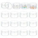 BENECREAT16個セット30ml小分け丸ケースプラスチックケースアクセサリービーズ化粧品ネイルパーツ収納ボックス詰め替え容器小物収納ボックスクリア