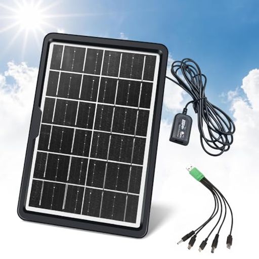 ソーラーパネル6W6VUSB出力レギュレータ付き高性能単結晶5in-1USB変換ケーブル・3mケーブル付きソーラー充電器スマホ充電器ソーラーチャージャー屋外IP65防水ソーラーパネル小型太陽電池パ…