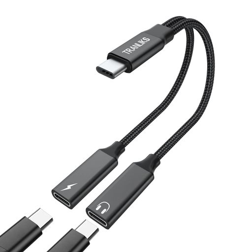 携帯電話 【音楽と急速充電同時進行PD 60 W】デュアル type-Cヘッドホンアダプタにより、充電しながら音楽を楽しめます。PD 3.0急速充電の対応が可能、統合PDチップ(電力供給プロトコル)はスマホとノートPCに最大60 Wの充電電源を提供します。「充電速度はケーブルとデバイスによって異なります」 【多機能】USB Cスプリッタは、USB-Cポートを2つの異なるポート接続用のUSB-Cポートに分割します。注意:1つはUSB-C充電ポートで、もう1つはUSB-Cイヤホンポートとしてのみ使用され、2つのデバイスを同時に充電することはできません。(注意:オーディオ接続が応答しない場合は、まずスマホのOTG機能をオンにしてください。) 【高忠実度音質】内蔵の高品質インテリジェントチップを備え(384 kHz-32ビット)をサポートし、安定した無傷のオーディオ信号を提供し、完璧な高忠実度音質を提供します。(アダプターはデジタルイヤホンのみ対応し、アナログ信号はサポートしていません。
