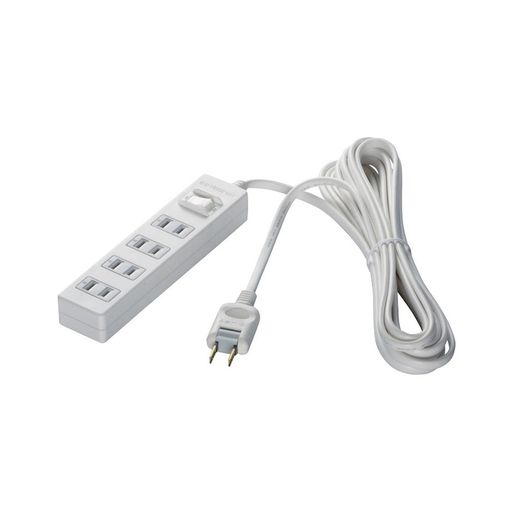 バッファローBUFFALO2ピン電源タップ4個口集中SW雷サージ2mホワイトBSTAPPS2420WH