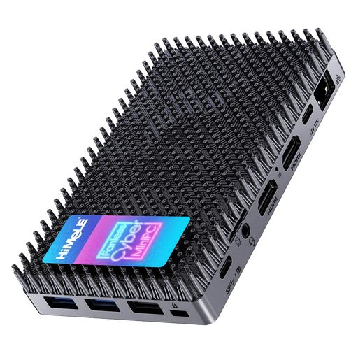 HiMeLEFanelssミニPCCyberX1N1508GBRAM128GBeMMC、USBPD3.0対応フル機能USB-C、映像出力とデータ転送、HDMI2.0x2、超コンパクト・スリム・静音設計、IoTオフィスや天体写真撮影に最適
