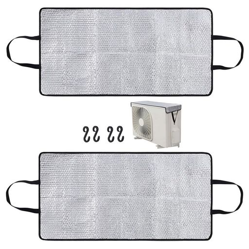 2枚セットエアコン室外機カバー96x46cm日除け室外機カバー遮熱シートフック掛けタイプ日よけ室外機保護..
