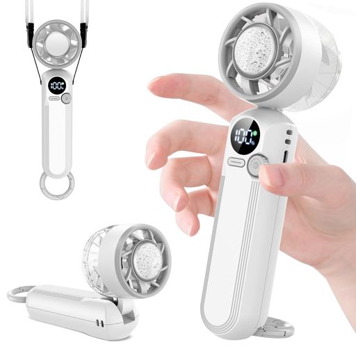 【冷却プレート搭載・瞬間ひんやり】ファンを起動後、電源ボタンを押すと冷却プレートが瞬時に冷たくなり、暑い屋外でも首元や手首を素早くクールダウン。通勤・通学・花火大会・スポーツ観戦など夏のお出かけに最適です。 【100段階のパワフル風量】ハンディファンの風量が1~100までダイヤルで細かく調整できます。お好みの風力を自由にカスタマイズ可能。オフィスや電車など公共の場では中風で快適な風を、屋外では強風や弱風+冷却モ一ドで快適にハンディファンをご使用できます。最新の高速モ一タ一により、通常の送風機よりも風力をアップさせている同時に通常のハンディファンより静音。首掛け扇風機の超小型へッドは、風力を分散させずによりワイドで強力な風を送り、ムレや熱気を効果的に除去します。 【20dB静音設計・強風なのに驚くほど静か】「風量が強いと音がうるさい...」そんな悩みを解決!最新高速モーター搭載で、パワフル送風と静音性を両立。運転音はわずか約20dBだから、通勤電車・オフィス・学校・就寝時でも周囲を気にせず快適に使えます。蒸し暑い夏でもしっかり涼しく、仕事中やメイク時、外出先でも心地よい冷風を楽しめるハンディファンです。