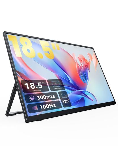 Other - UWHポータブルディスプレイ18.5インチ1920*1080P2Kゲーミング専用ポータブルディスプレイ100Hz自立式スタンド100%sRGB色域マルチインターフェースType-C/miniHDMI/USB
