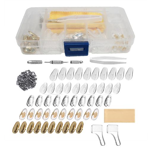 メガネ鼻パッド25ペアネジ式メガネ修理キットシリコン製鼻あての痛み・ズレの防止眼鏡小物ドライバーネジ付き(25ペア)