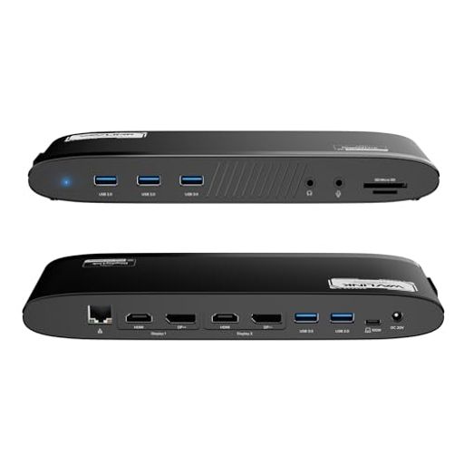 WAVLINK ドッキングステーション USB-C DisplayLink対応 デュアル5K出力 14-in-1 100W給電 Mac M1/M2/M3/M4・Windows対応 DPx2 HDMIx2 USBx5 有線LAN SD/TF オーディオ