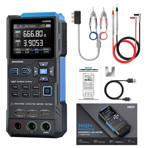 MENDUNER LC1020E 静電容量テスター デジタルLCRメーター 2.8インチTFTデュアル表示 調整可能テスト電圧 コンデンサ測定 電気テスター 修理・産業用