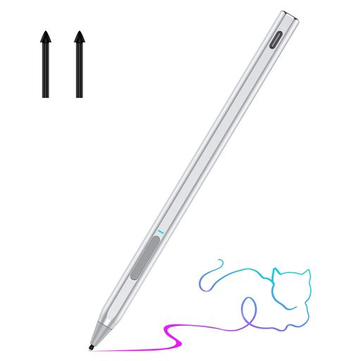 【イラストを描くには最適】 ペン先が1.72mmレベルの極細で作られ、接地範囲を狭くする事で誤タッチなどが極力無くなります。 筆圧4,096段階と傾き検知でタッチしているペンにかかっている指の負荷によって、描かれる線や文字の太さを変化させられます。 パームリジェクション機能を搭載しているモデルで書き込みや絵画に使用している最中、手が不意に当たっても描画に影響する事はありません。 【選択・消しゴム機能&amp;磁気吸着】消しゴムボタン機能も付いて簡単に消去可能、選択ボタンでマウスとして使えます。 マグネットでsurface本体にくっつけられ、紛失する心配がありません。アプリやBluetoothで接続が不要、ボタンを押すと即座にメモやスケッチが可能です。 【省電力性能アップ!10 秒でランプ消灯、筆記に影響なし】 内蔵チップを全面的にアップグレードし、省電力性能がさらに向上しました。 ボタンを押して起動すると、インジケーターランプは 10 秒後に自動で消灯します。ランプが消えた後も、筆記やタッチ操作など全機能を問題なくご使用いただけます。 4~5 時間操作がない場合、自動的にスリープモードに移行。