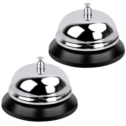 2個8.5CMの直径卓上ベルステンレス鋼呼び鈴卓上ベルチャイム受付プレートカウンターベル受付カウンタ ...