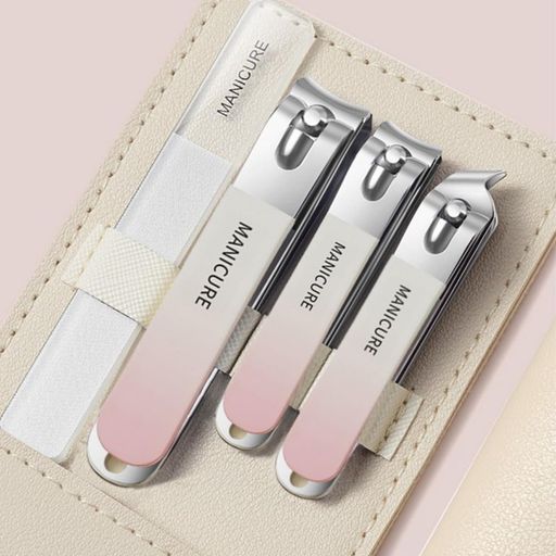 爪切り直線刃カーブ刃爪用ヤスリ4点セット切れ味いい巻き爪手足用つめきり高級レザー収納袋付き爪やす..