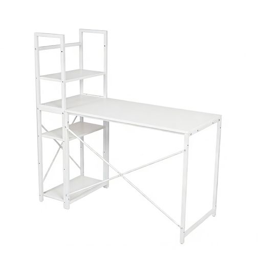 一体分離両用ラック付きデスクです。ねじだけでラックとデスクがつながってますから、単品でラックとデスクも使えます。 オフィス・書斎等、雰囲気に合わせやすい5色より選べます。カラー選択:ブラック ホワイト ナチュナル ブラウン ダークブラウン 天板・棚板はウレタン樹脂塗装 仕上げで傷にも汚れにも強い加工です