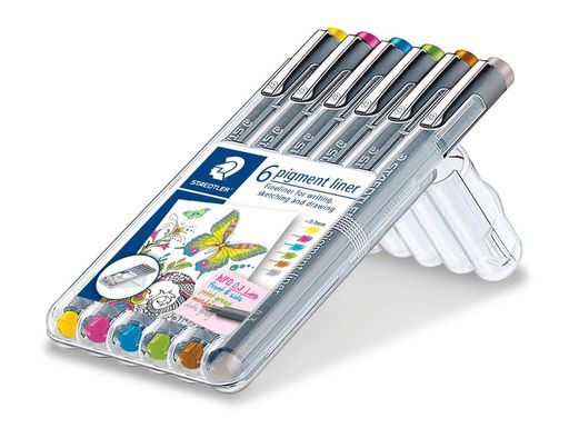ステッドラー(STAEDTLER)水性ペンピグメントライナー6色セット0.3MM30803S2SB6