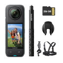 Insta360X4-8K防水360度アクションカメラ、4K広角動画、見えない自撮り棒効果、着脱式レンズガード、135分の連続撮影可能なバッテリー、AI編集、手ブレ補正、スポーツ/旅行/アウトドア向け-…