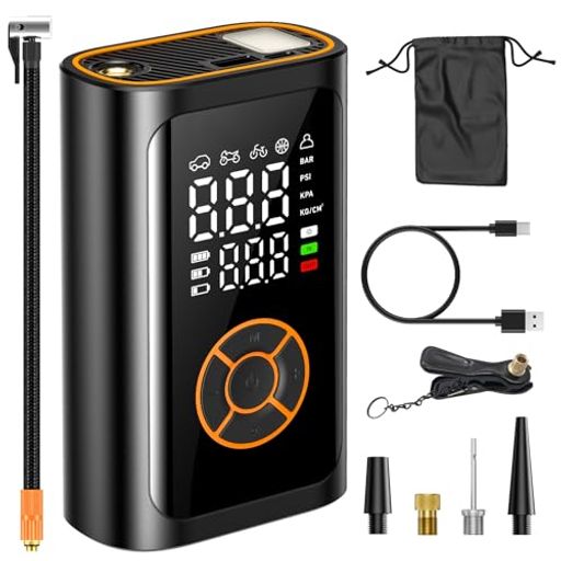 自転車空気入れ電動空気入れ【2025年新モデル|6倍速超高速充填・超小型】エアーポンプ自動停止大容量バ..