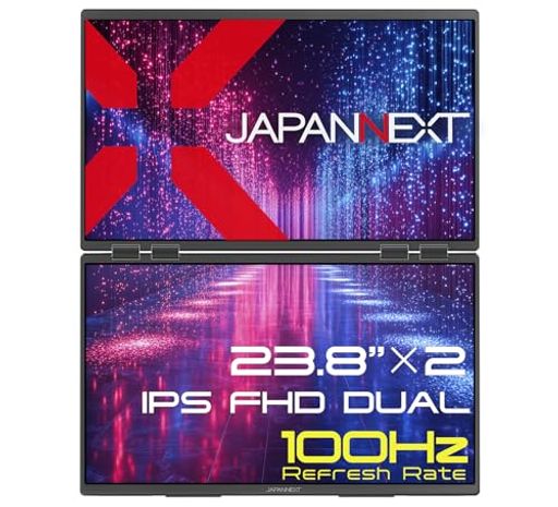 ~14 inches - JAPANNEXT23.8インチIPSパネルx2搭載フルHD(1920x1080)解像度大型デュアルモバイルモニターJN-DMD-IPS238F-C4miniHDMIUSBType-C3画面拡張接続表示(実質32インチ)