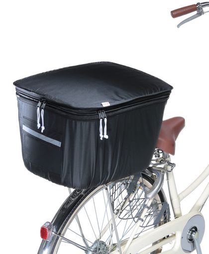 川住製作所 自転車 2段式後カゴカバー 紐留め式 KWR-200BK ブラック