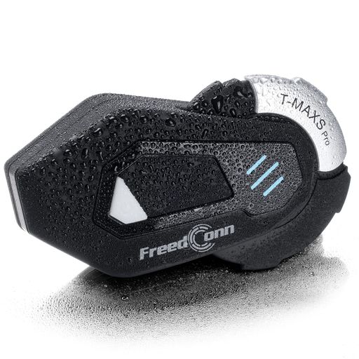 FreedConnT-MaxSProバイク用インカムイヤホン2-8人同時通話ヘルメットスピーカー強い互換性Bluetooth5.0ヘッドセットSiri/S-voice音声コマンド連続使用12時間Hi-Fi音質IP65防水