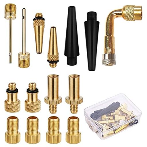 サムコス自転車バルブアダプター16点セットボックス付き仏式英式米式バルブ変換フレンチバルブAVDVSVボ..