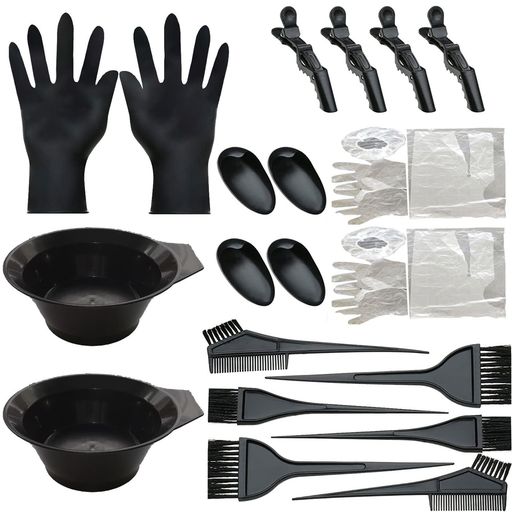 【20点セット】毛染めセット髪染めセットプロ用毛染めブラシセットヘアカラーコームヘアカラーブラシ白..