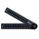 GEMRED デジタル角度計 分度器 測定器速読デジタルプロトラクター 角度ゲージ 角度ルーラー 長さ測定 アルミニウム 角度定規 360度自由調整 (黒 200MM)