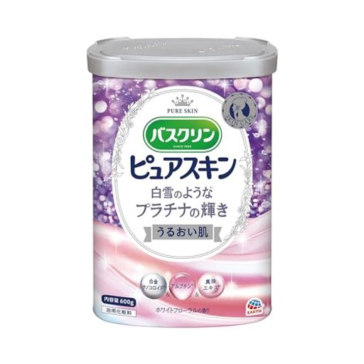 バスクリン ピュアスキン バスクリンピュアスキン入浴剤 プラチナの輝き600g(約30回分) スキンケアにごりタイプ