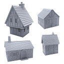 コテージバンドル、デスクトップ28MMミニチュアウォーゲーム地形風景、3D印刷およびペイント可能、ENDERTOYS(2)
