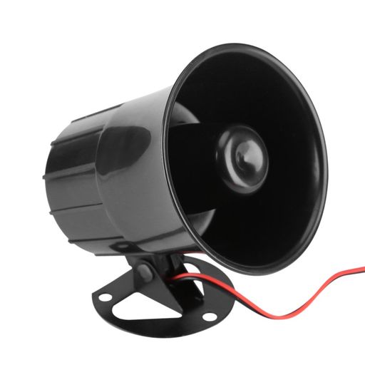 Yosooサイレンホーン12vアラームサイレンスピーカー110DB大音量盗難防止警報セキュリティ建設現場安全保護DC12V/15W/1TONE黒色