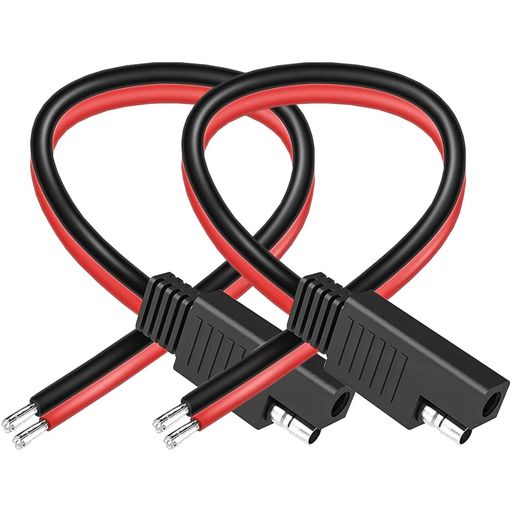 仕様:SAEコネクタ2個セット 素材:18ゲージ全銅線 電圧:12V 電流:10A 電力:120W サイズ:プラグ(45.5MMx16MM)直径(4.5MMx4.5MMx9MM)商品の全長:0.3M 丈夫で柔らかく曲げやすいので、簡単に割れることはありません。 使わないときは丸めておけます。 丸めたコネクターは小さく、場所をとらないので、持ち運びにも便利です。 ロッカーやバッグに忍ばせておけば、いざというときに安心です。 18番の全銅線で作られ、0.16MMの銅線が2x38本含まれています。 赤と黒の組み合わせで、識別度があります。 耐久性がよく、寿命が長い。 2ピンSAEコネクタケーブル、標準のSAEクイック接続。 プラグは延長コードとして接続して使用できます。 使いやすく、簡単に操作できます。 正負極、赤い線がプラス、黒い線がマイナスになります。 必ず電源のプラスを機器のプラスに接続し、マイナスを機器のマイナスに接続してください。 ケーブルの端がむき出しで、溶接しやすい。