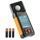 TOPTES照度計TS-710デジタルルクス計180度回転センサー搭載、最大200000ルクス測定可、操作簡単、照度、温度、湿度の3つのタイプの測定幅広い用途