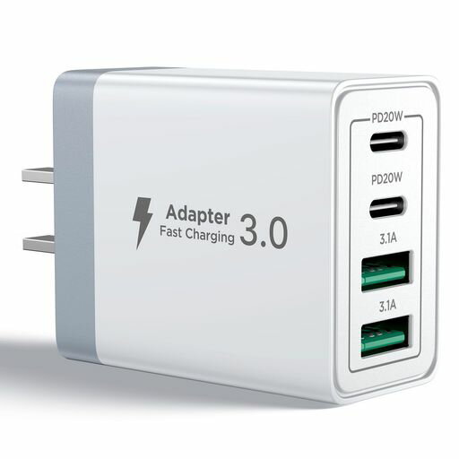 Aioneus充電器Type-C4ポート(USB-Cx2/USB-Ax2)合計40Wスマホ充電器タイプc急速充電【PPS規格対応PSE技術基準適合】ACアダプター小型軽量携帯電源アダプタ4台同時充電USBCコンセント