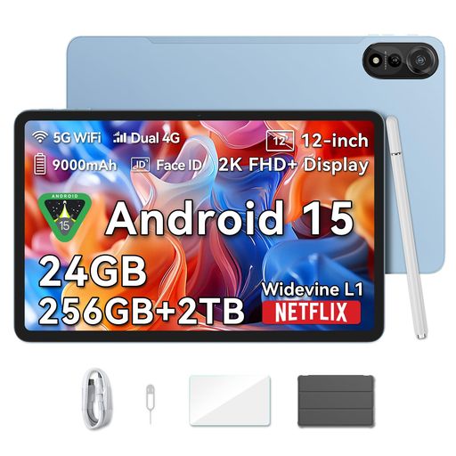 【三年保証4G通話LTE対応タブレット12インチ大画面】BlackviewMEGA2Android15タブレット、24GB+256GB+2..