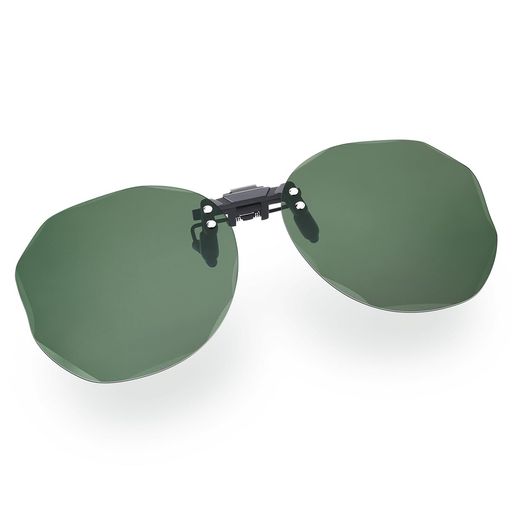 【Br’Guras】クリップオン偏光サングラス跳ね上げ式UV400紫外線カットメガネの上から装着可能軽量8g多用途アウトドア・スポーツ・ドライブに最適男女兼用(ナチュラルグリーン)