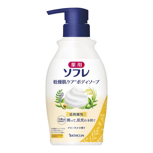 薬用ソフレ ボディソープ【医薬部外品】乾燥肌 ケア 本体 ボトル 450ml フローラルの香り