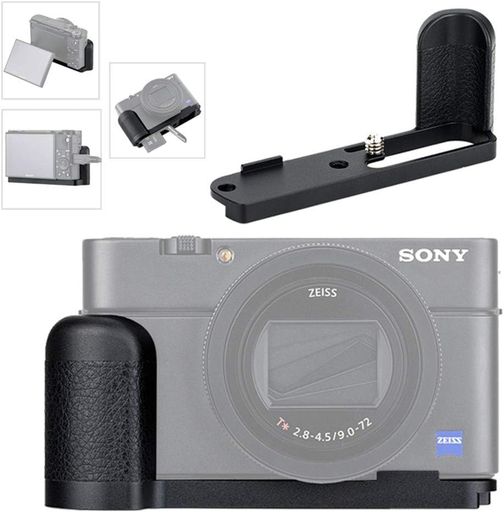 Sony RX100 VII カメラ専用のハンドグリップです。 良質なアルミニウム合金製で、軽くて丈夫です。 グリップ部にはファイバーレザーを採用しホールド感を高めます。 装着しても、バッテリーやメモリーカードを取り外すことができます。 底の1/4"-20のネジ穴を通じて、三脚や他の機材など直接に取り付ける可能です。