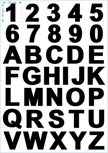 Rakuten - KUNGFUGRAPHICS(カンフーグラフィックス)小さな数字のステッカーシートアルファベットデカール、バイク自転車ATVUTVカーユニバーサル用、黒UEQ-BK