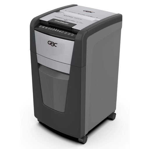 GBCオートフィードシュレッダー静音オフィス用業務用自動細断A4コピー用紙300枚連続使用約60分プラスチックカードも細断可能ダストボックス容量60Lオートフィード時約1100枚収容マイクロ…