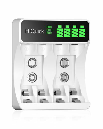 HiQuick充電池充電器単3単4ニッケル水素ニカド充電池に対応急速充電器LCD付き電池残量の表示独立したス..