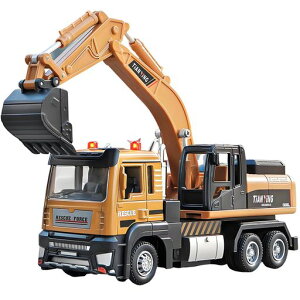 HuangYem建設車両おもちゃ車ショベルカーおもちゃ砂場建設用トラック作業車両はたらく車工事カー合金製光と音響効果贈り物クリスマス誕生日のプレゼント