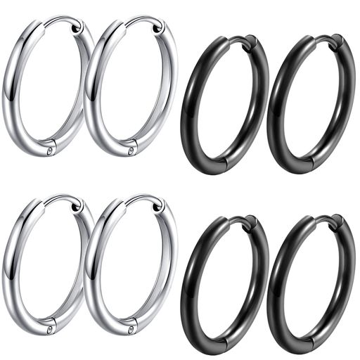 GOKEIピアスメンズフープピアスリングピアスレディースフープ316Lサージカルステンレス金属アレルギーフリージュエリー両耳イヤリング
