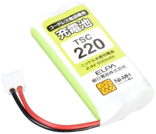 エルパ (ELPA) 電話機用充電池 パイオニア他同等品 電池パック 2.4V 600MAH ニッケル水素充電池 TSC-220 エルパ (ELPA) 電話機用充電池 パイオニア他同等品 電池パック 2.4V 600MAH ニッケル水素充電池 TSC-220