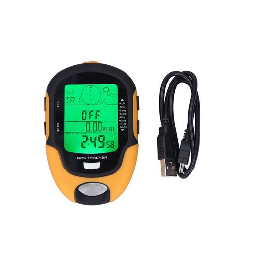 Zerodis GPS電子高度計 バロメーター 気温湿度計 防水コンパス付き 多機能メーター 屋外アクティビティ用 シルバー 1個