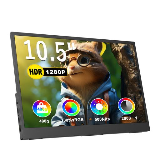 モバイルモニター10.5インチ解像度1920*1280モバイルディスプレイ3:2画面比IPS液晶パネル薄型軽量60HZ小型モニターHDRモードスピーカー内蔵VESA対応500NITS高輝度100%SRGB広色域 モバイルモニター10.5インチ解像度1920*1280モバイルディスプレイ3:2画面比IPS液晶パネル薄型軽量60HZ小型モニターHDRモードスピーカー内蔵VESA対応500NITS高輝度100%SRGB広色域