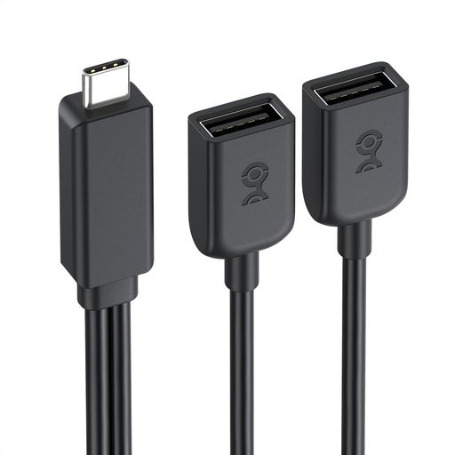 CableMattersUSBCオス-デュアルUSBAメススプリッターケーブル30cm、USBCYスプリッター、USBCUSB2.0ケーブル、480Mbpsデータ転送、BC1.2充電対応