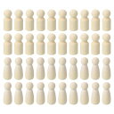 PATIKIL1.69”高さ木製ペグ人形52個の木製ペグ人形未仕上げのボディペイントDIY手芸アート落書き用自然木製フィギュア