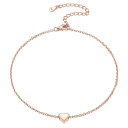 CHICSILVERハートアンクレットレディース人気ピンクゴールド金属アレルギー対応22CM+5CMアジャスター付きアクセサリー