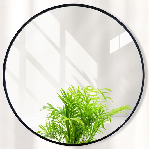 【商品仕様】丸型壁掛けミラーのサイズ:直径30cm。フレーム厚み3cm。フレーム材質:アルミフレーム。本体重量:1.3KG 【飛散防止フィルム加工】この壁掛け鏡の裏に防爆膜を施して防しぶき処理を施し、万が一落ちて割れても破片が飛び散ることな...