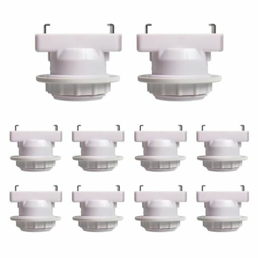 Lighting Parts - DiCUNO引っ掛けシーリング用電球ソケットE26口金対応ランプソケット角型引掛シーリングアダプター工事不要取り付け簡単ホワイト10個入