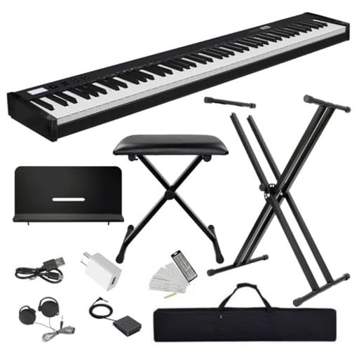 【移動や収納が楽】コンパクトボディでわずか4.9kgの軽量設計電子ピアノ。持ち運びや収納が非常に楽で、純正ケース付きなのでイベントや外出先への携帯も安心。Longeyeの高品質設計により、日常使いから持ち運びまで快適にお使いいただけます。 【フランスDREAM音源採用】本物のピアノ音をデジタル録音し、その音源を忠実に再現することで、リアルな響きと艶やかで美しい高音を実現したDREAM音源を搭載しております。【二つのスピーカーを搭載】それに、高出力のスピーカーを本体の両側に装備することで、リアルな鍵盤音が出力でき強い表現力を実感できます。 【MIDI機能対応】本製品をiPad、iPhoneなどのiOS搭載デバイスと連動でき、たくさんのピアノアプリが楽しめます。また、付属のUSBケーブルを使ってパソコンと接続すればMIDI信号の送受信が可能、いろんな音楽ゲームや練習アプリにも対応できます。また、指の強さを感知する機能はオン・オフの切り替えが可能で、オンにすると弾く指の力に応じて音量が変化し、より繊細で豊かな表現が可能となります。