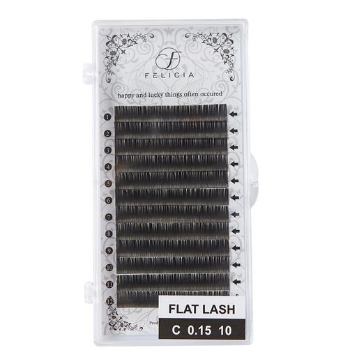 FELICIAフラットラッシュマットまつげエクステ極柔らかシングルマツエクアイラッシュCカール0.15太さ10mm
