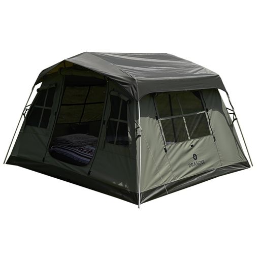 Tent - 大型ドームテント4人用キャンプテント快適なキャンプライフをサポートする頑丈な構造簡単設営4人用テントアウトドアレジャーに最適(アーミーグリーン)